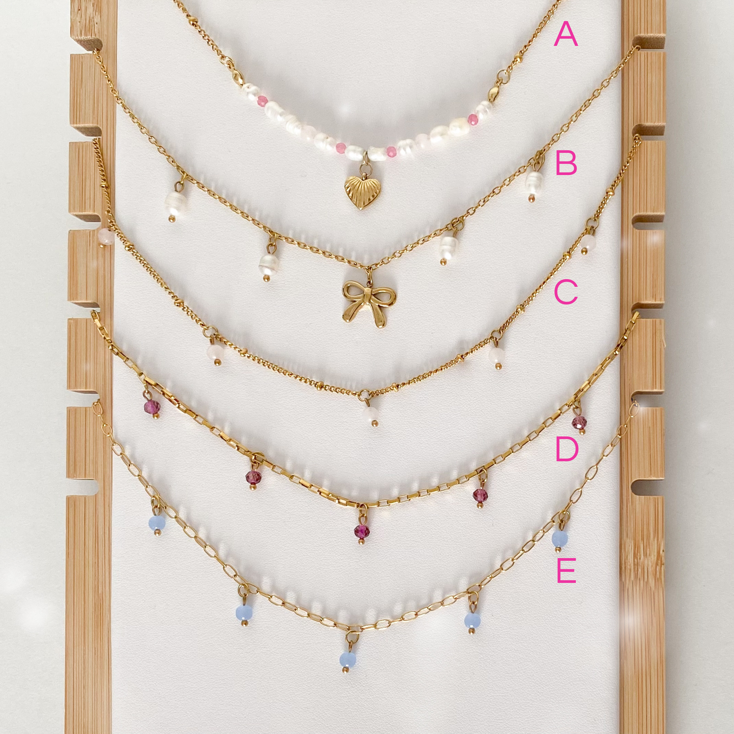 Étincelant - colliers spéciaux or