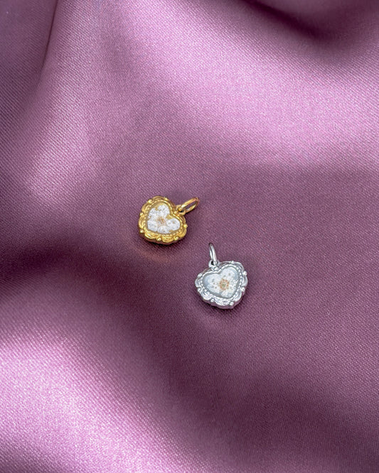 Pendentifs pour collier - cœur blanc