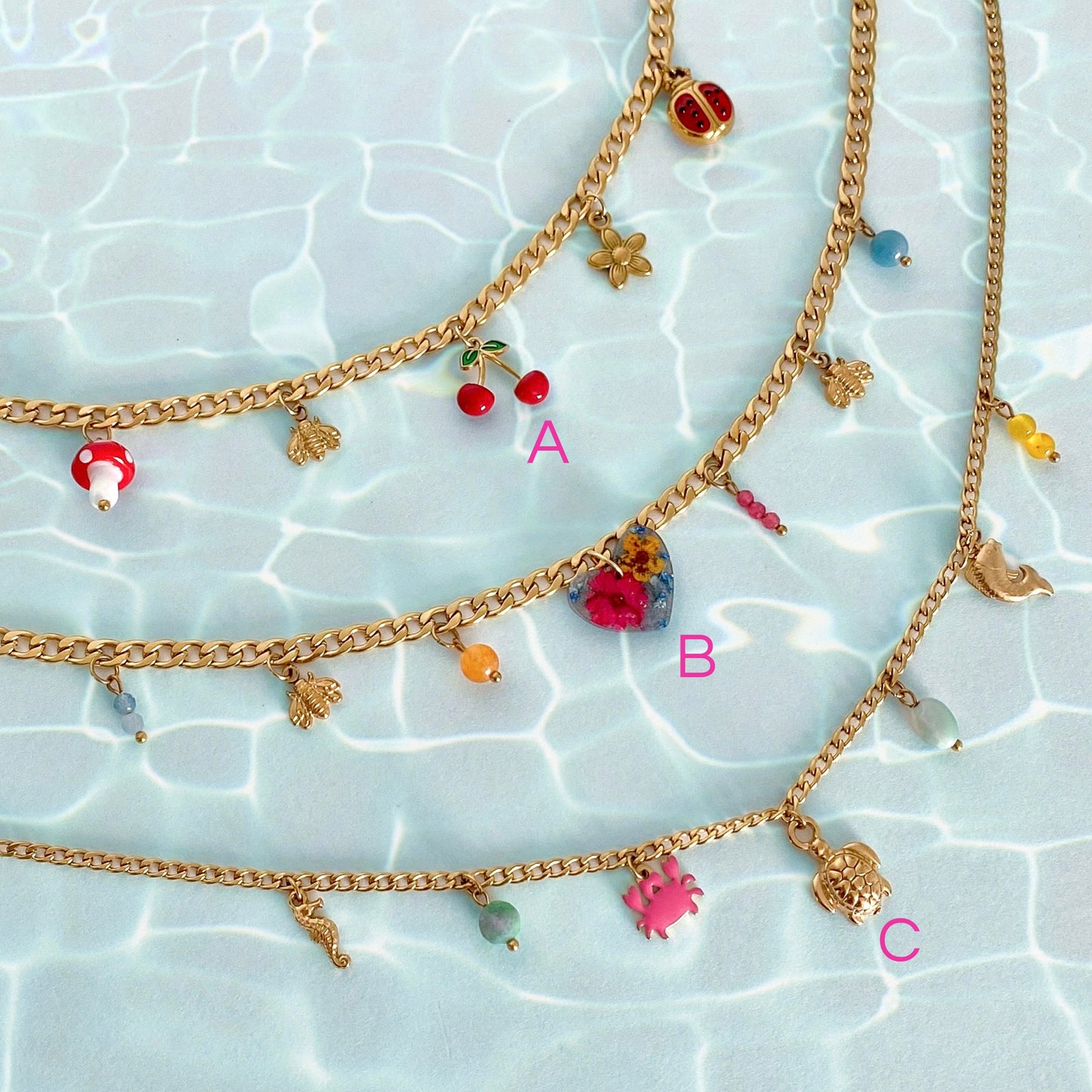 Charming summer – colliers à charms or