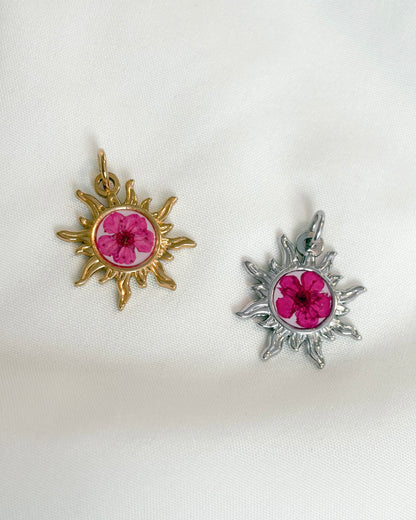 Pendentifs pour collier - soleil rose