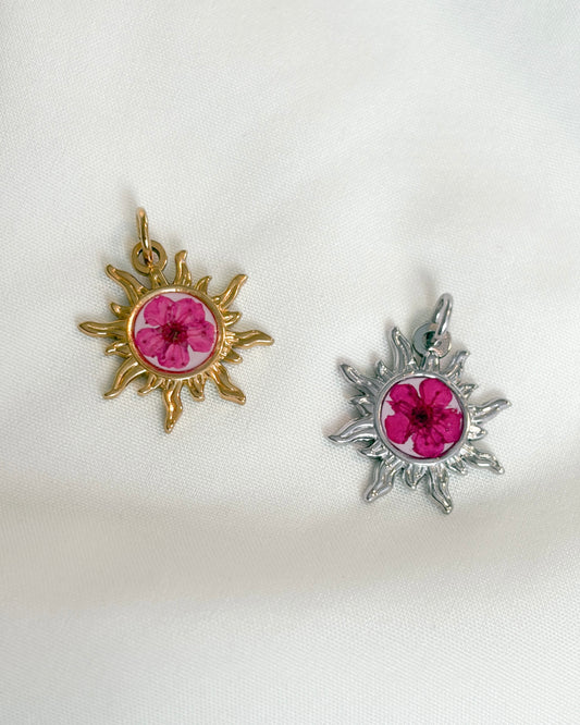 Pendentifs pour collier - soleil rose