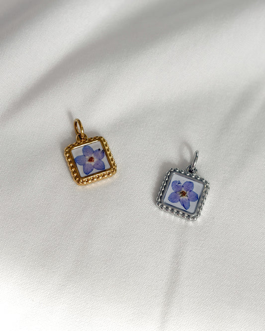 Pendentifs pour collier - carré bleu
